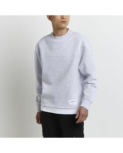 River Island Grey Regular Fit Double Layer Sweatshirt