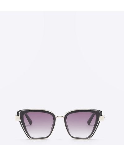 River Island Black Cat Eye Sunglasses - Purple