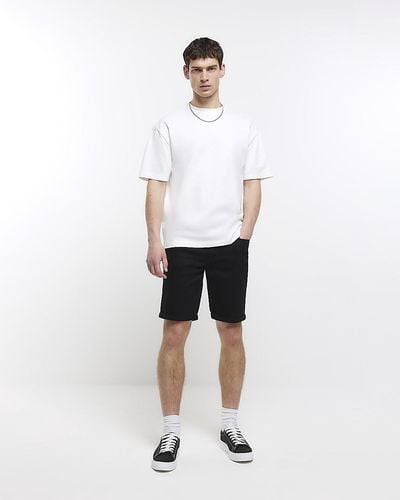 River Island Denim Shorts - White