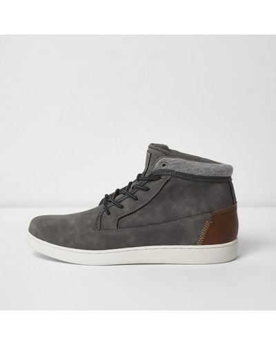 River Island High Top Trainers - Black