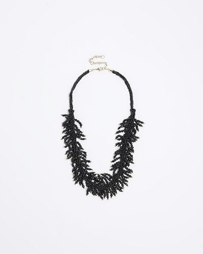 River Island Beaded Necklace - White