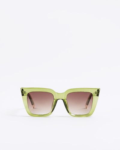 River Island Green Plastic Frame Cat Eye Sunglasses