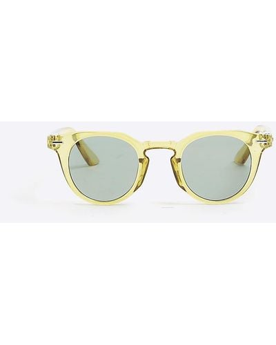 River Island Green Round Sunglasses - Metallic
