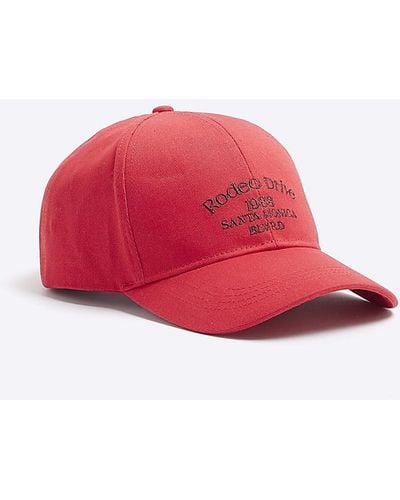 River Island Embroide Rodeo Cap - Red