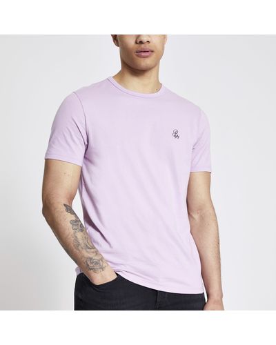 River Island Purple R96 Short Sleeve Slim Fit T-shirt