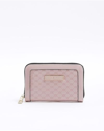 River Island Patent Embossed Purse - Pink