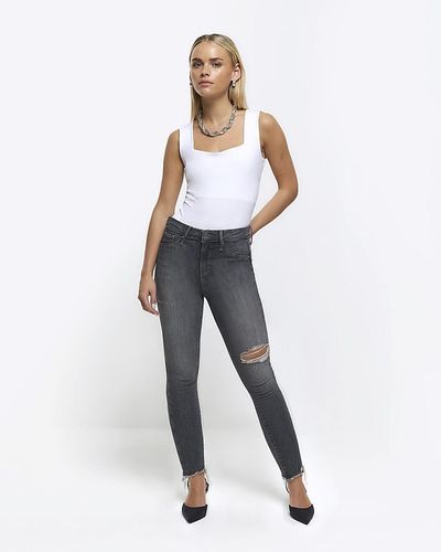 River Island Bum Sculpt Ripped jeggings - White