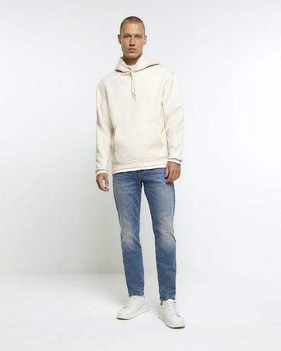 River Island Blue Skinny Fit Jeans - White