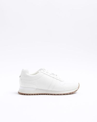 River Island White Embossed Trainers