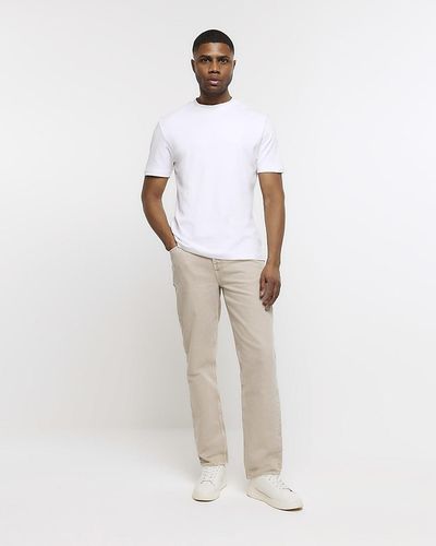 River Island Stone Straight Fit Jeans - White