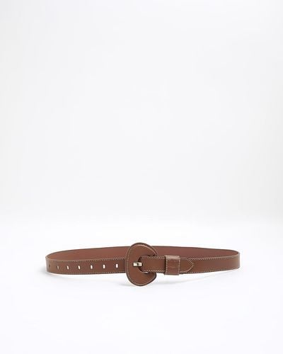 River Island Brown Covered Buckle Belt