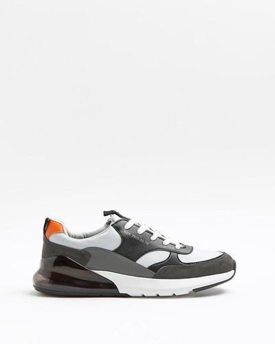 River Island Gray Lace Up Runner Sneakers