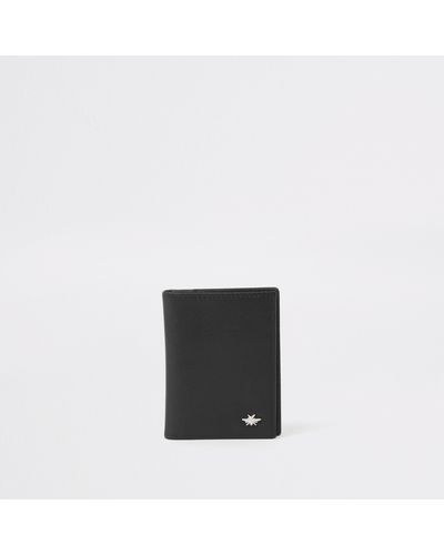 River Island Leather Wasp Fold Out Card Holder - Black