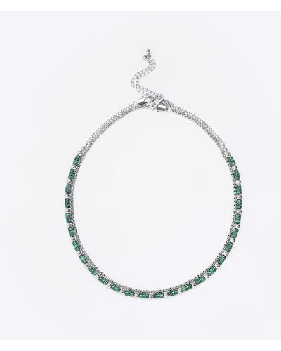 River Island Beaded Multirow Necklace - Metallic