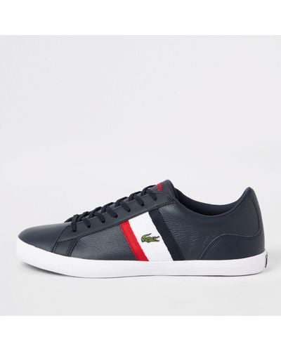 Lacoste Lerond Sneakers With Side Stripe - Blue