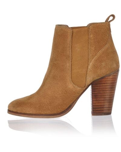 River Island Tan Suede Heeled Ankle Boots - Brown