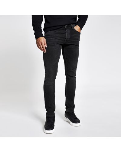 River Island Faded Dylan Slim Fit Jeans - Black