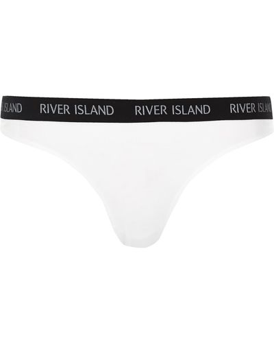 River Island White Marl Sports Thong
