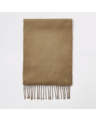 River Island Woven Embroidered Scarf - Brown