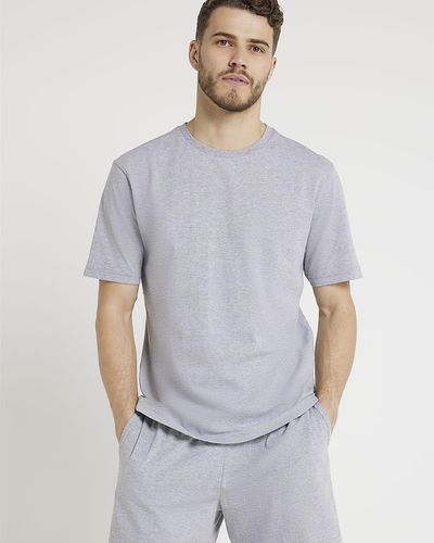 River Island Grey T-shirt And Shorts Pyjamas Set