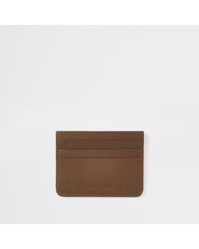 River Island Ri Textured Leather Cardholder - Brown