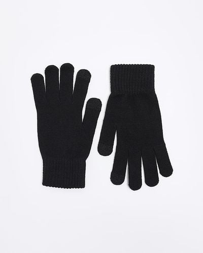 River Island Knitted Gloves - Black