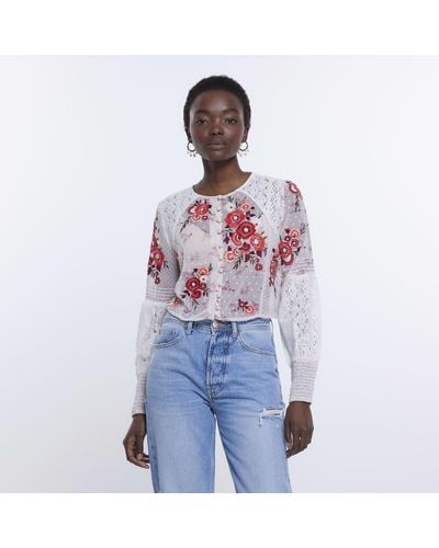 Floral Embroidered Tops for Women - Up to 80% off