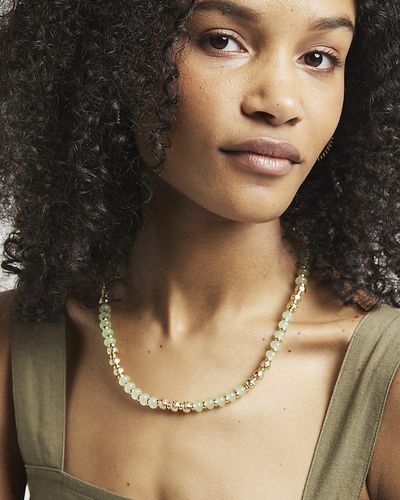 River Island Green Beaded Necklace