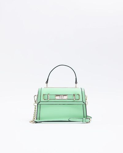 River Island Green Flap Front Mini Tote Bag