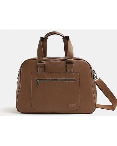 River Island Brown Faux Leather Holdall
