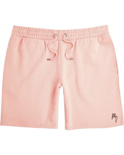 River Island Masion Riviera Orange Slim Fit Shorts - Pink