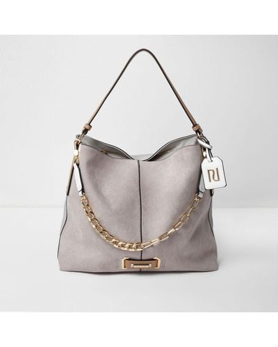 River Island Grey Chain Front Slouch Underarm Bag