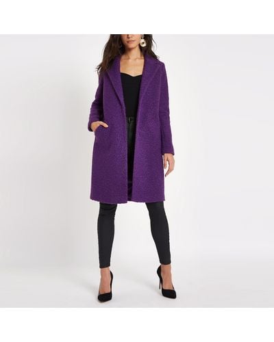 River Island Purple Boucle Coat
