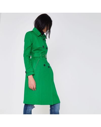 River Island Bright Green Belted Trench Coat