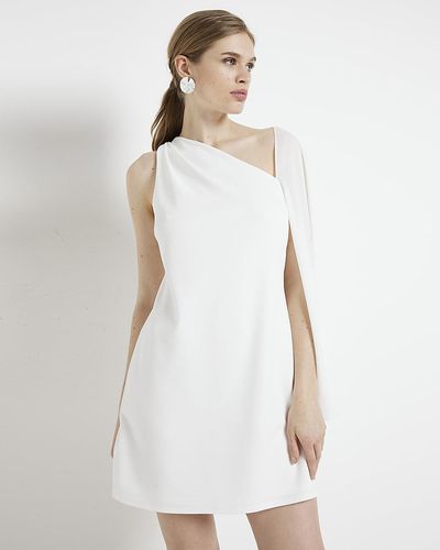 River Island Cream Cape Detail Bodycon Mini Dress - White