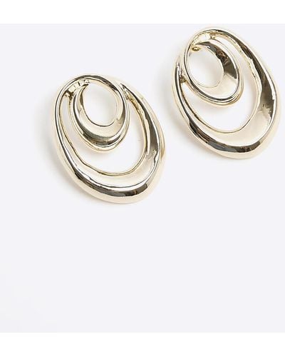 River Island Gold Large Swirl Stud Earrings - Metallic