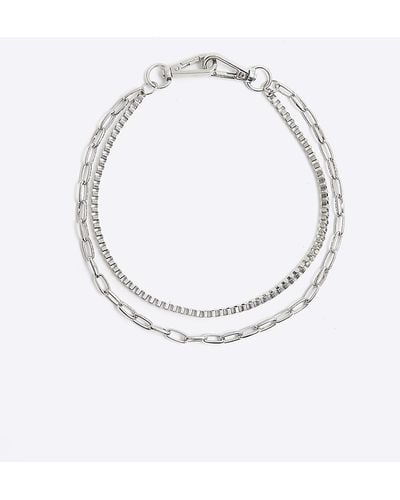 River Island Silver Colour Multirow Wallet Chain - White