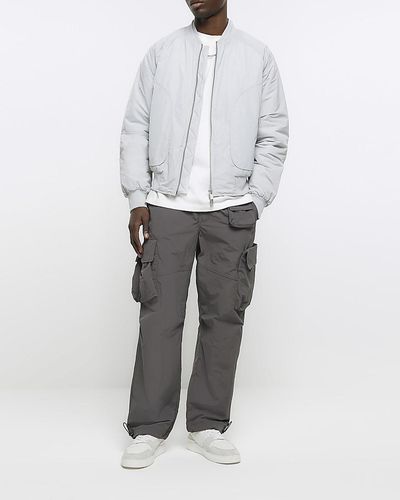 River Island Loose Fit Utility Cargo Pants - Grey