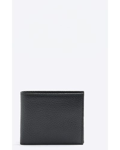 River Island Black Leather Pebbled Wallet - White