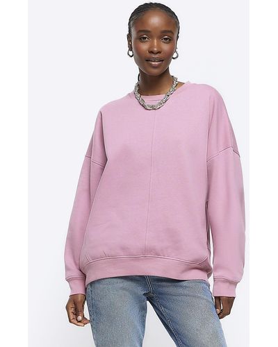 River Island Pink Oversized Sweatshirt