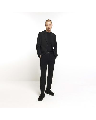 River Island Black Skinny Fit Suit Trousers