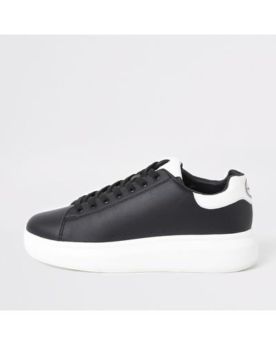 River Island Chunky Sole Lace-up Sneakers - Black