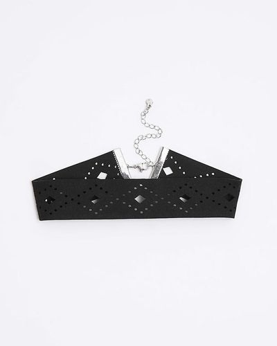 River Island Black Cut Out Choker Necklace
