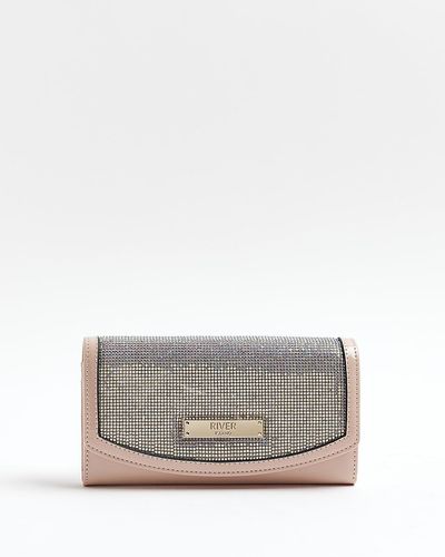 River Island Pink Embellished Purse - Grey