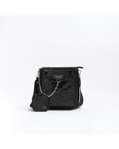River Island Cross Body Bag With Double Pouch - Black