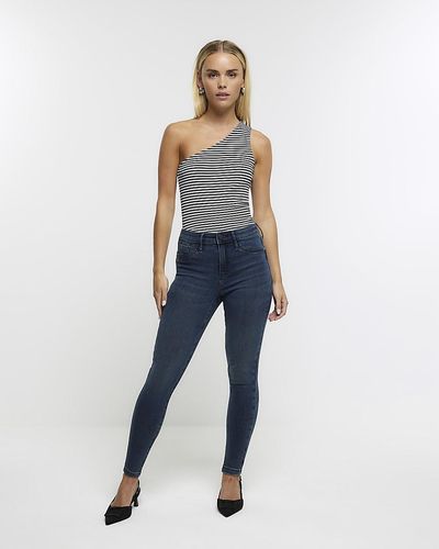 River Island Mid Rise Skinny Jeans - Blue
