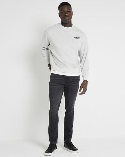 River Island Washed Black Skinny Fit Jeans - White