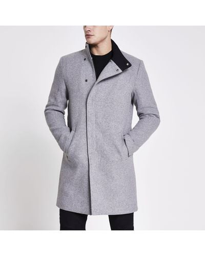 Only & Sons Grey Wool Coat