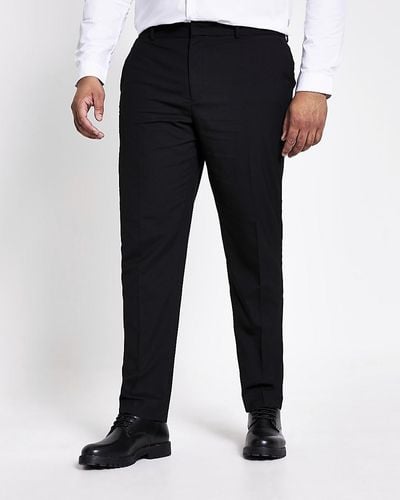 River Island Slim Fit Smart Trousers - Black