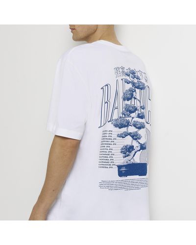River Island Oversized Fit Graphic Bonsai T-shirt - White